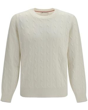 Brunello Cucinelli Zopfmuster-Pullover Aus Kaschmir - Grau
