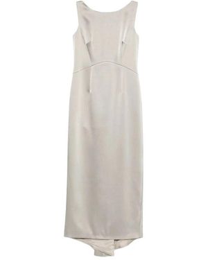 Fely Campo Kleedjes ,Grijs ,Boat Neck Jurk - Wit
