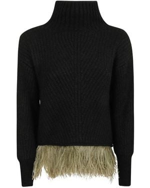 La DoubleJ Truien & Vesten ,Zwart ,Wol High Kick Sweater