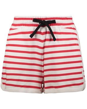 RED Valentino Gestreepte Katoen-Popeline Shorts - Rood