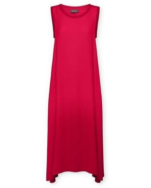 Elena Miro Langes Kleid Mit Gerippten Kanten - Rot