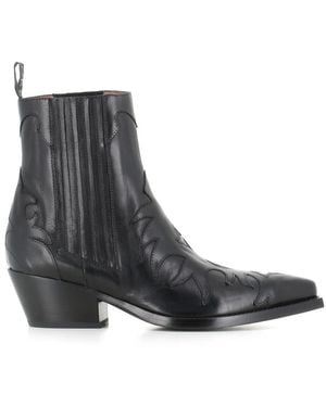 Sartore Cowboy & Biker Boots - Black