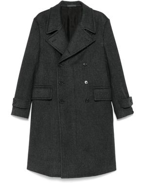 Caruso Double-Breasted Coats - Negro