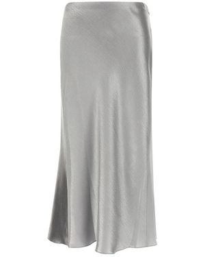 Tory Burch Satin-Midirock - Grau