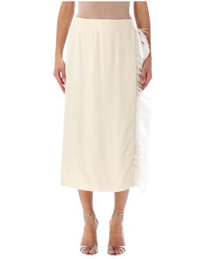Alberta Ferretti Rokken ,Midi Jurk - Naturel