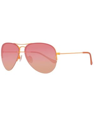 Benetton Accessoires ,Oranje ,Oranje Metalen Frame Zonnebril - Roze