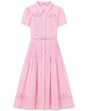 Self-Portrait Shirt Dresses - Pink