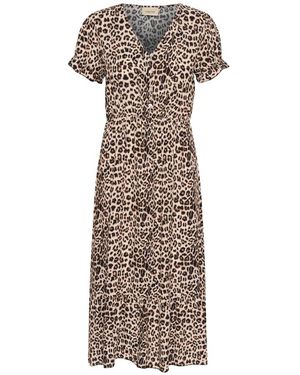 Cream Midi Dresses - Neutro