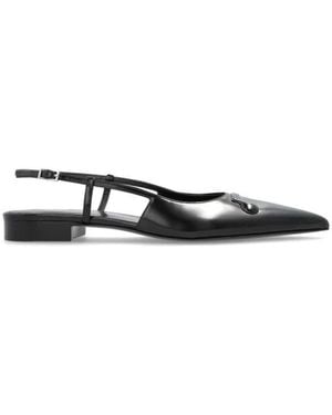 Marni Schoenen ,Zwart ,Leer Leren Schoenen Met Logo