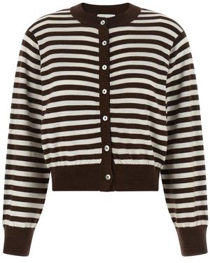 Be You Be Motivated Gestreifte Strickjacke - Schwarz