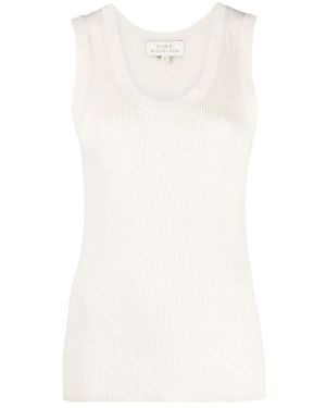 Studio Nicholson Tops ,Katoen Rib Vest - Wit
