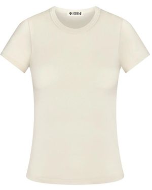 ÉTERNE Tops ,Katoen T-Shirt Fitted Crewneck Short Sleeve - Wit
