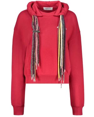 Ambush Hoodies & Sweatvesten ,Rood ,Katoen Logo Print Katoenen Hoodie Met Zakken
