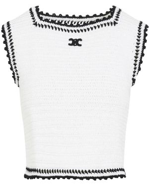 Celine Triomphe Crop Top - Wit