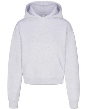 Skims Hoodies & Sweatvesten ,Grijs ,Katoen Cotton Fleece Classic Hoodie - Wit