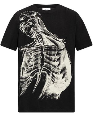 McQueen Tops ,Zwart ,Katoen Sketch Anatomie T-Shirt