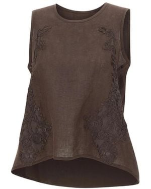 Maurizio Mykonos Sleeveless Tops - Brown