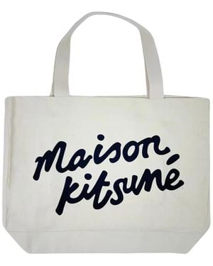 Maison Kitsuné Tote Bags - White