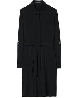 Luisa Cerano Hemdkleid Mit Gürtel Und Goldenen Details - Schwarz