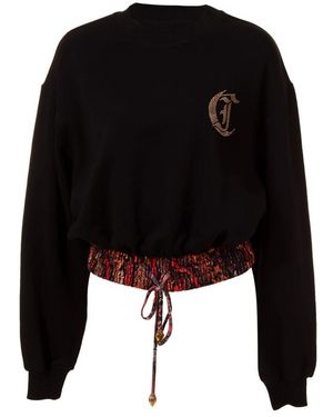 Just Cavalli Hoodies & Sweatvesten ,Zwart ,Truien Zwart
