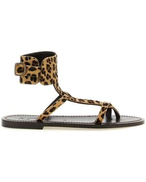 K. Jacques Schoenen ,Veelkleurig ,Leer Caravelle Platte Sandaal - Bruin