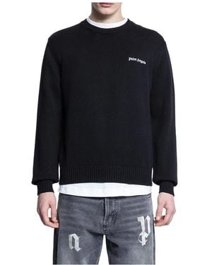 Palm Angels Round-Neck Knitwear - Black