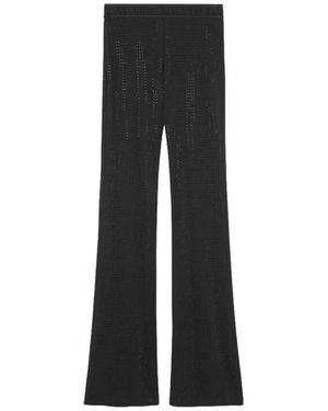 Versace Jeans Couture Broeken ,Zwart ,Polyester Crystal All Over Trouser