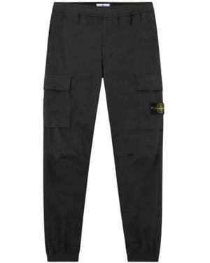 Stone Island Broeken ,Grijs ,Katoen Cargo Jogger Broek - Zwart