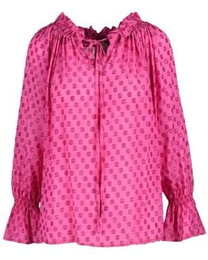 L'Autre Chose Metallische viskosebluse - Pink