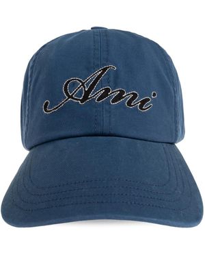 Ami Paris Stickerei-Cap - Blau
