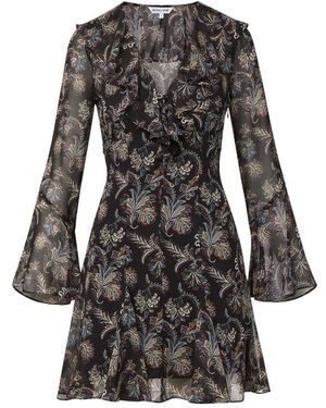 Veronica Beard Adrienne Seiden-Minikleid - Schwarz