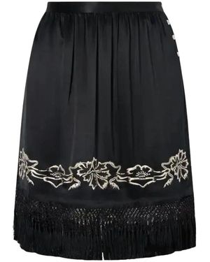 Bode Phantasm Fringe Skirt - Zwart