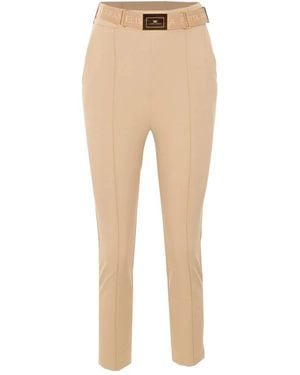Elisabetta Franchi Cropped Trousers - Natural