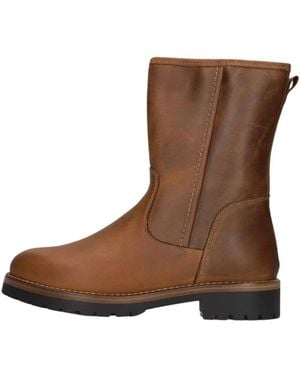 Aiyana Stilvolle Cognac Lederstiefel - Braun