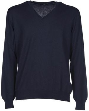 Fay V-Neck Knitwear - Blue