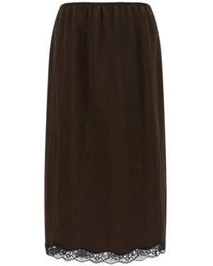 Twinset Rokken ,Bruin ,Satijn Longuette Rok