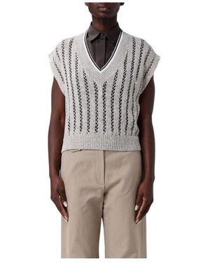 Brunello Cucinelli V-Neck Knitwear - Marron