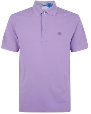 Etro Tops ,Paars ,Katoen Geborduurd Pegasus Poloshirt