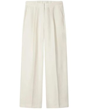 Luisa Cerano Wijde Broek Met Elastische Tailleband Achter - Wit