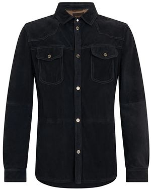 Moorer Leather Jackets - Bleu