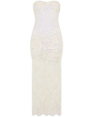 The Mannei Langes Spitzenkleid - Weiß