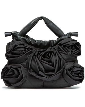 Vic Matié Rose small sacca piccola con rose sul davanti nera - Nero