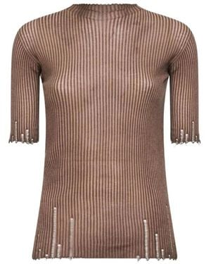 Uma Wang Round-Neck Knitwear - Marrón