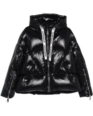 Khrisjoy Glänzende Daunenjacke Mit Kapuze - Schwarz
