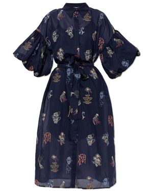 Munthe Kleedjes ,Blauw ,Polyester Nalmetto Dress