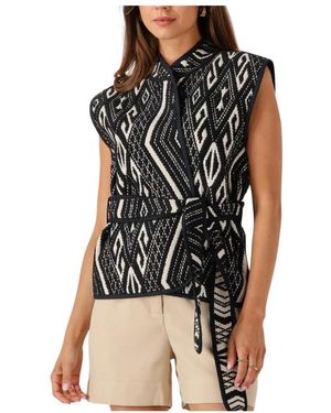 Minus Jassen ,Veelkleurig ,Katoen Blazers Wendi Reversible Vest - Zwart