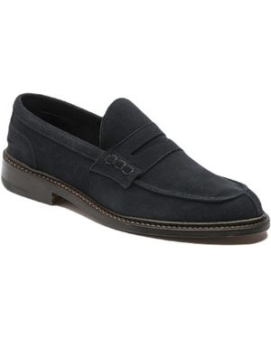 Tricker's Schoenen ,Blauw ,Suède Adam Moccasin - Zwart