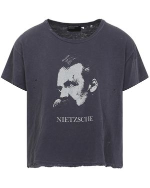 Enfants Riches Deprimes Tops ,Grijs ,Katoen Nietzsche T-Shirt - Blauw