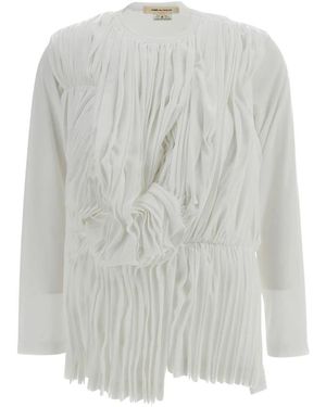 Comme des Garçons Plissiertes Drapierter Langarm-Oberteil - Grau