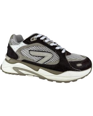 Hub Schoenen ,Bruin ,Leer Slam Sneaker - Zwart